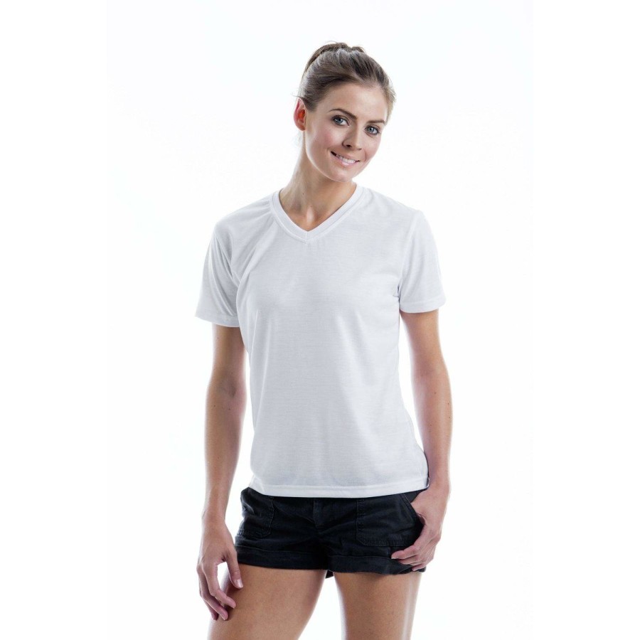 Damen Subli Plus® V Neck T-Shirt
