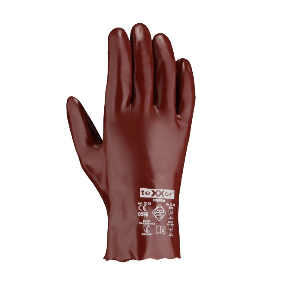 Chemikalienschutzhandschuhe PVC ROTBRAUN – Bild 3