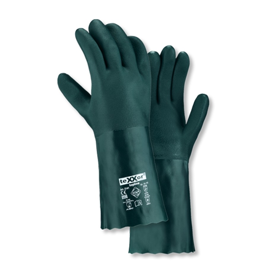 Chemikalienschutzhandschuhe PVC GRÜN – Bild 3